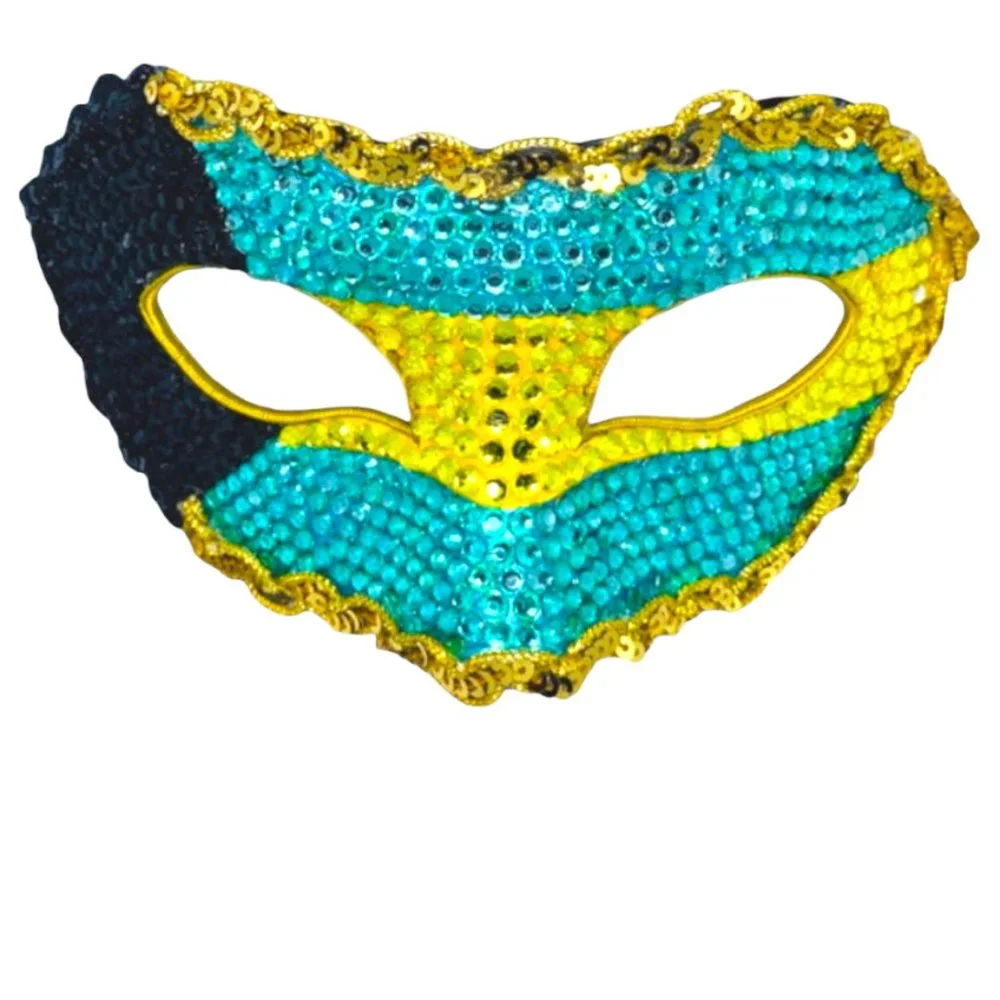 Bahamas Masquerade Mask covered in crystal rhinestones